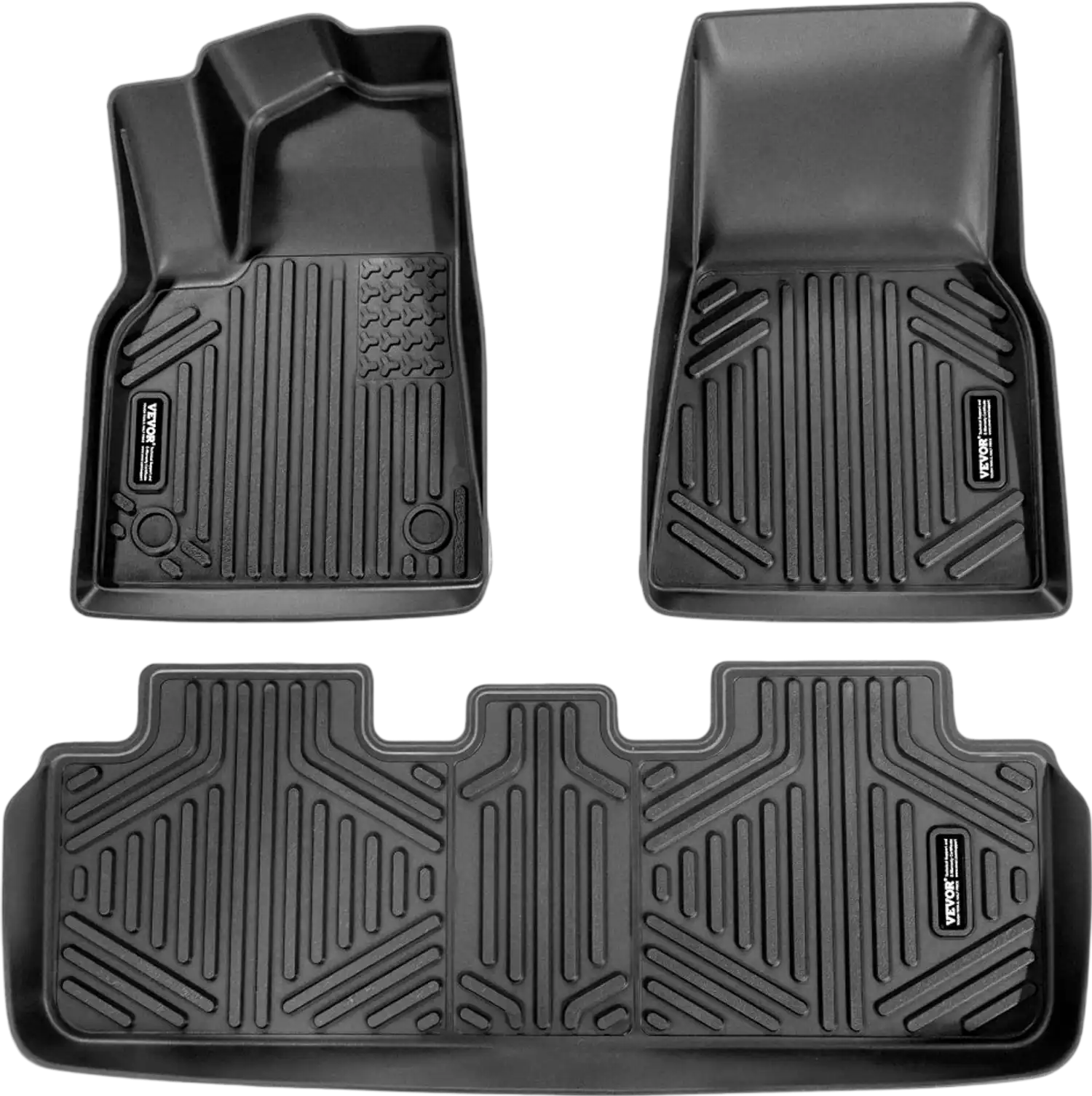 Vevor Floor Mats Tesla Model Y 2021-2024 Custom Fit All-Weather TPE Liners 3-Piece Set New