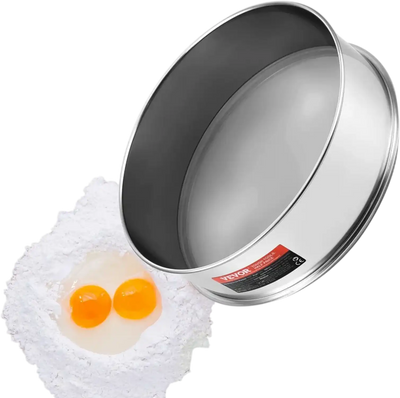 VEVOR Flour Sieve Fine Mesh, 80 Mesh Flour Sifter, 304 Stainless Steel Fine Mesh Sifter Food-grade, Dia. 12.6