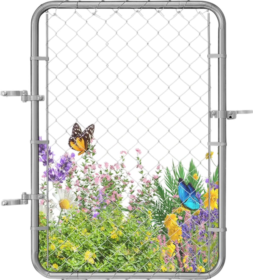 VEVOR Chain Link Fence Gate, 32 x 46 in, Adjustable Chain Link Fence Panel, Fit 2-4 ft (W) x 4 ft (H) Garden Fence Gate Opening, Rust-Resistant Galvanized Fencing Gate for Farm Posts Not Included
