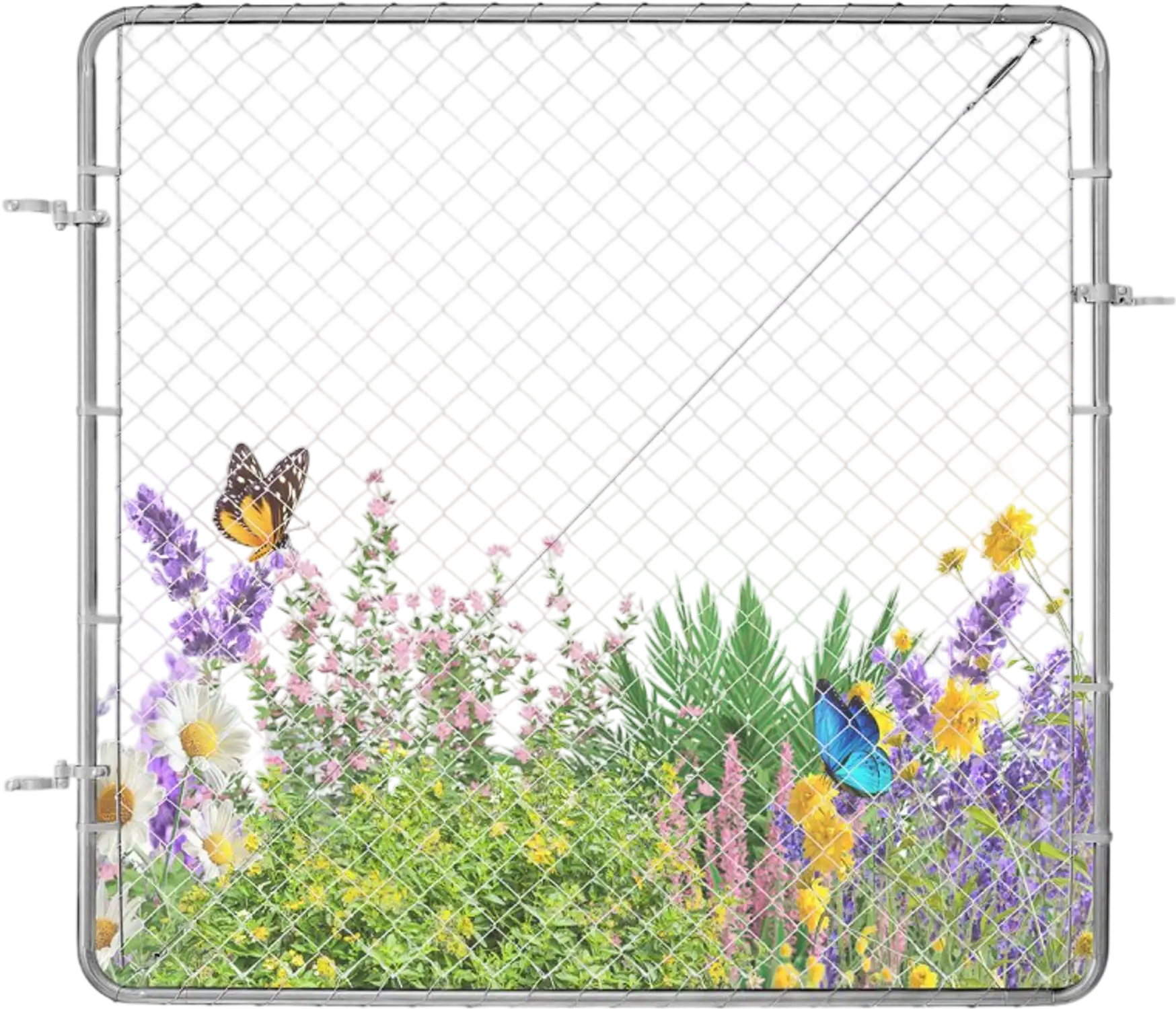 Vevor Chain Link Fence Gate Adjustable Galvanized 70 x 72