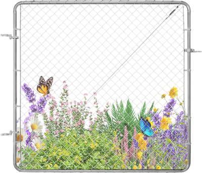 VEVOR Chain Link Fence Gate, 70 x 72 in, Adjustable Chain Link Fence Panel, Fit 3 ft (W) x 4 ft (H) Garden Fence Gate Opening, Rust-Resistant Galvanized Fencing Gate for Farm Posts Not Included