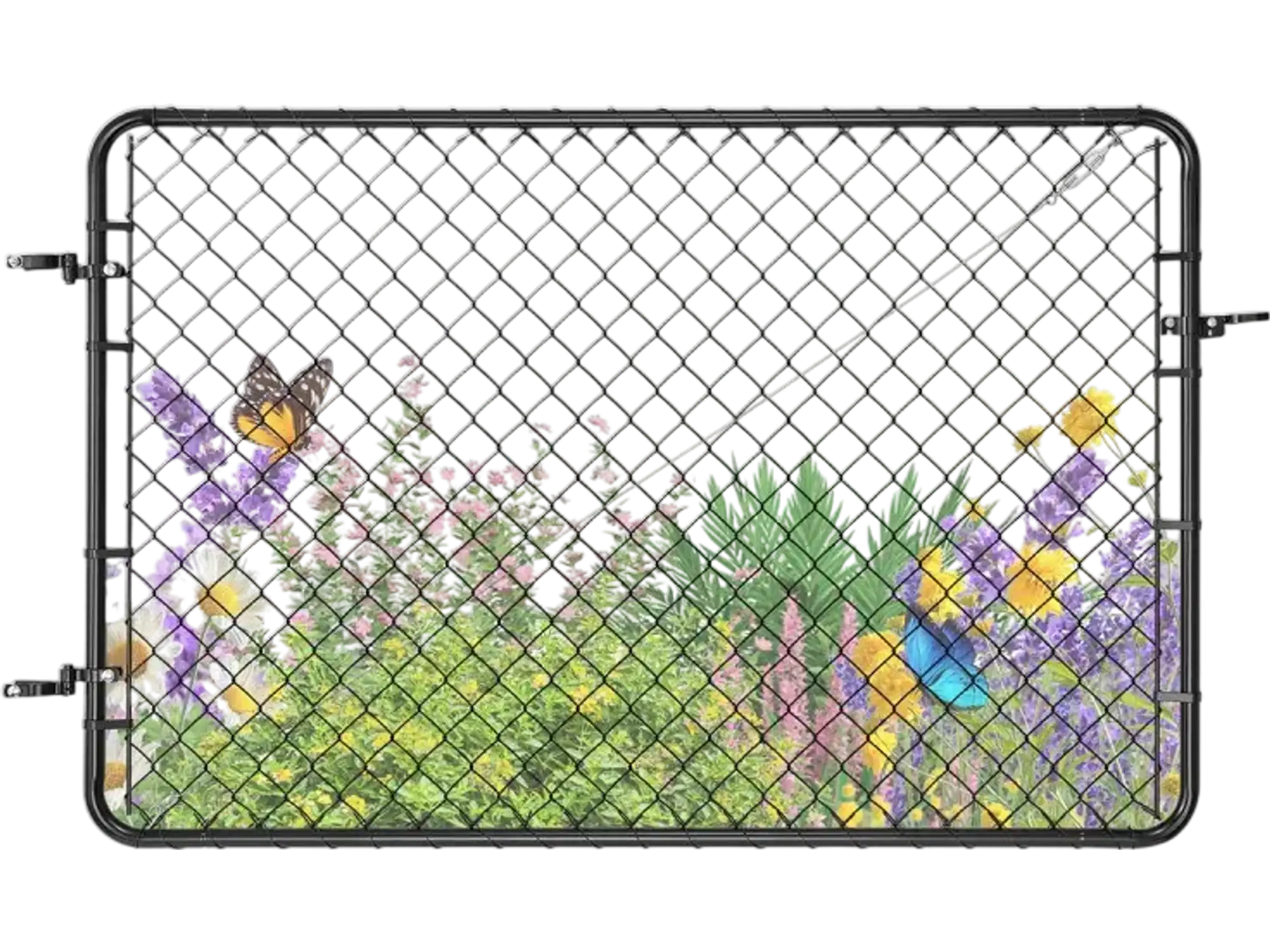 Vevor Chain Link Fence Gate Adjustable Garden Gate Panel 72 x 48