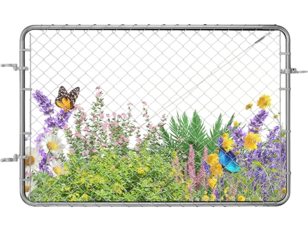VEVOR Chain Link Fence Gate, 72 x 48 in, Adjustable Chain Link Fence Panel, Fit 2.2-6 ft (W) x 6 ft (H) Garden Fence Gate Opening, Rust-Resistant Galvanized Fencing Gate for Farm, Posts Not Included