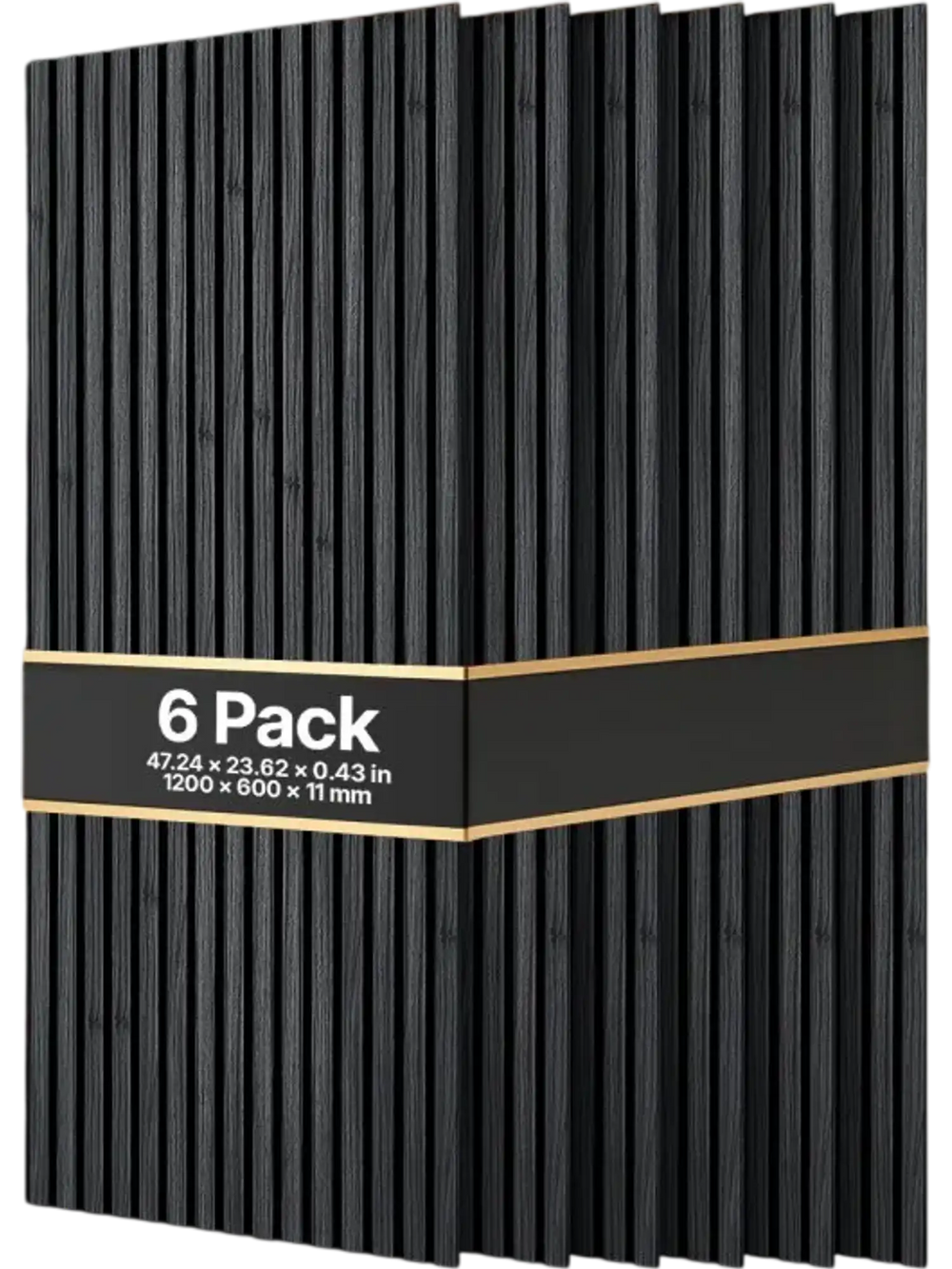 VEVOR Wood Wall Panels, 47.2 x 23.6 in, Acoustic Slat Panels, Black Oak, Sound Absorbing for Living Rooms, Bedrooms, Offices, Studios, Interior Wall Decor, MDF & PET Construction, Screw Kit, 6-Pack