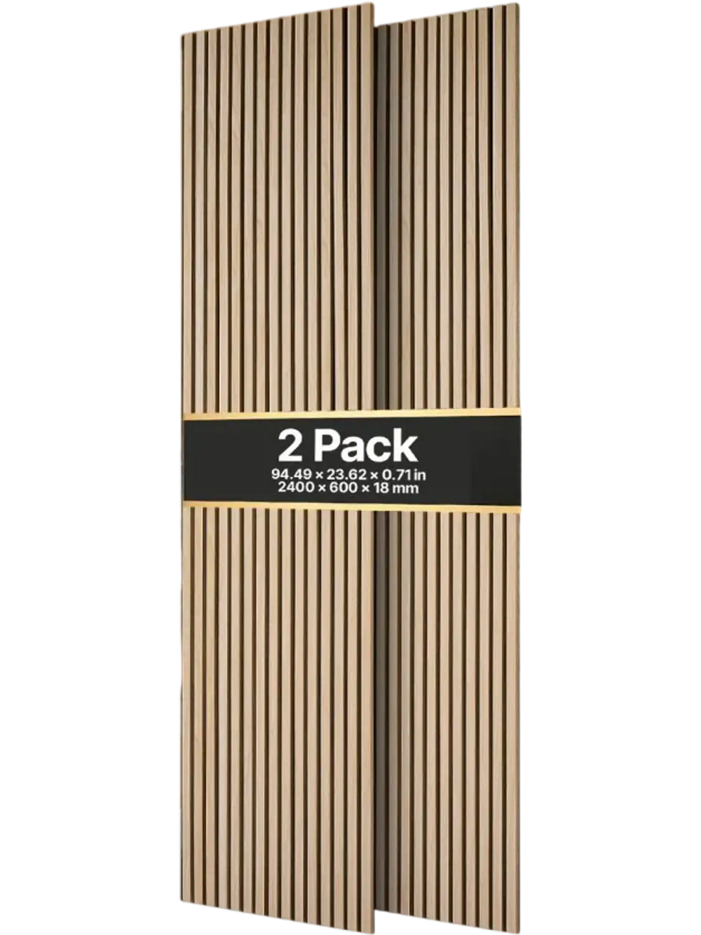 VEVOR Wood Wall Panels, 94.5 x 23.6 in, Acoustic Slat Panels, Oak Finish, Sound Absorbing for Living Rooms, Bedrooms, Offices, Studios, Interior Wall Decor, MDF & PET Construction, Screw Kit, 2-Pack