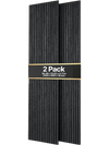 VEVOR Wood Wall Panels, 94.5 x 23.6 inches, Acoustic Slat Panels, Black Oak, Sound Absorbing for Living Rooms, Bedrooms, Offices, Studios, Interior Wall Decor, MDF & PET Construction, Screw Kit, 2-Pack
