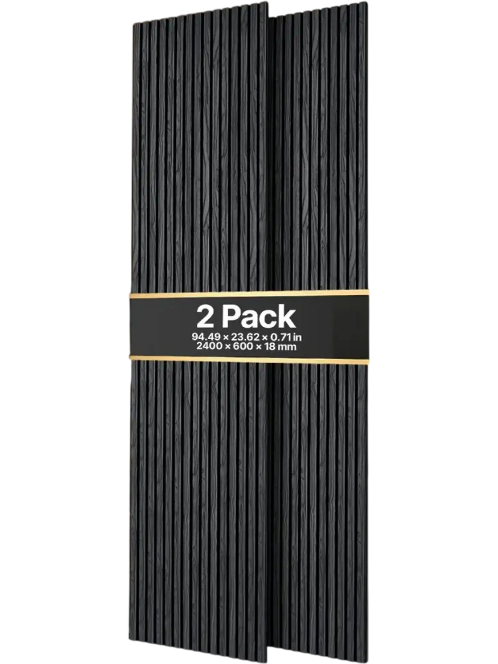 VEVOR Wood Wall Panels, 94.5 x 23.6 inches, Acoustic Slat Panels, Black Oak, Sound Absorbing for Living Rooms, Bedrooms, Offices, Studios, Interior Wall Decor, MDF & PET Construction, Screw Kit, 2-Pack