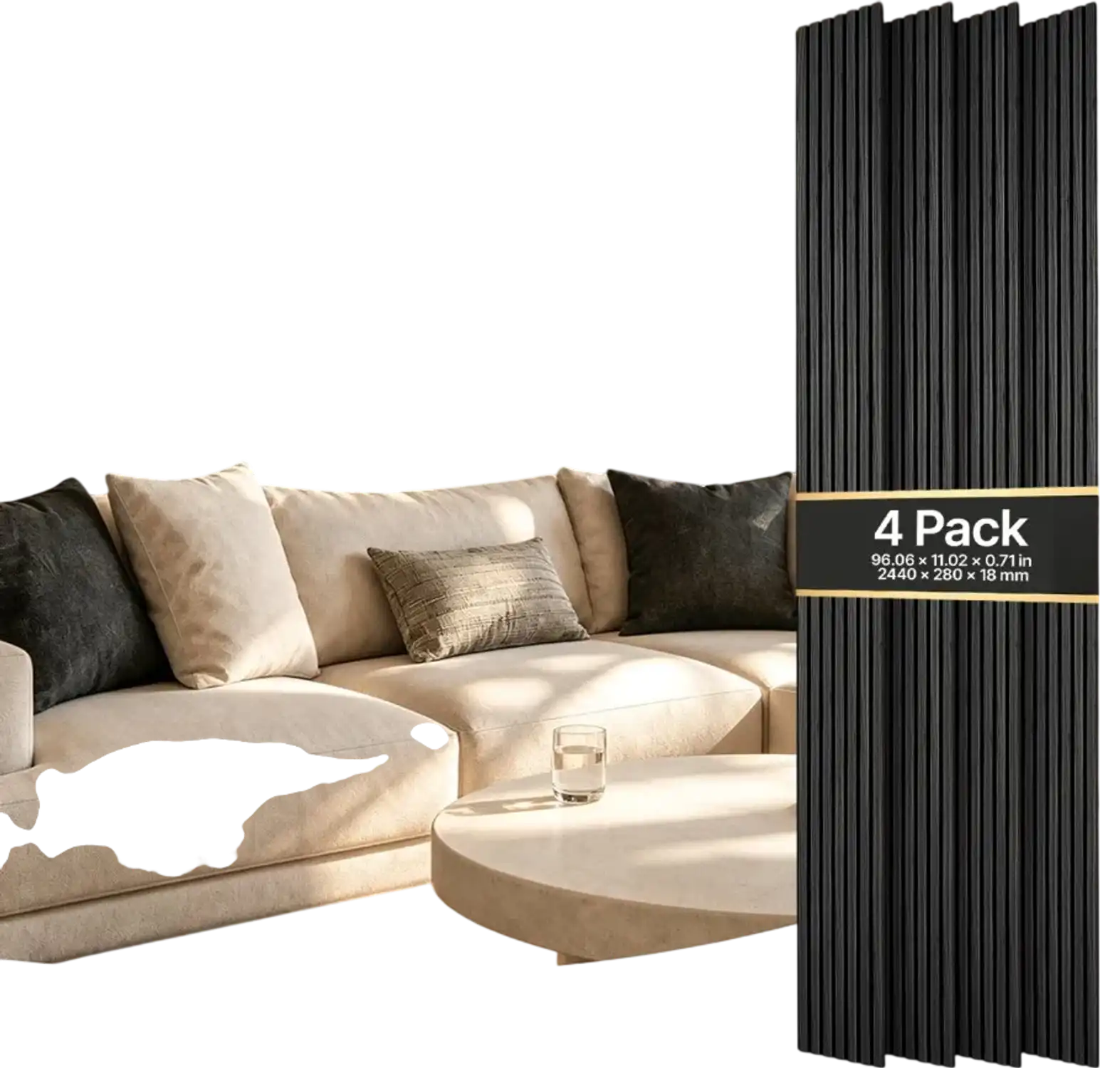 Vevor Acoustic Slat Wall Panels Black Oak Sound Absorbing 96.1