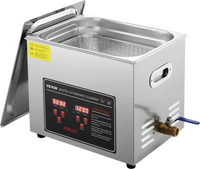 VEVOR Ultrasonic Cleaner with Digital Timer & Heater, Professional Ultra Sonic Jewelry Cleaner, Stainless Steel Heated Cleaning Machine for Glasses Watch Rings Small Parts Circuit Board (10L)