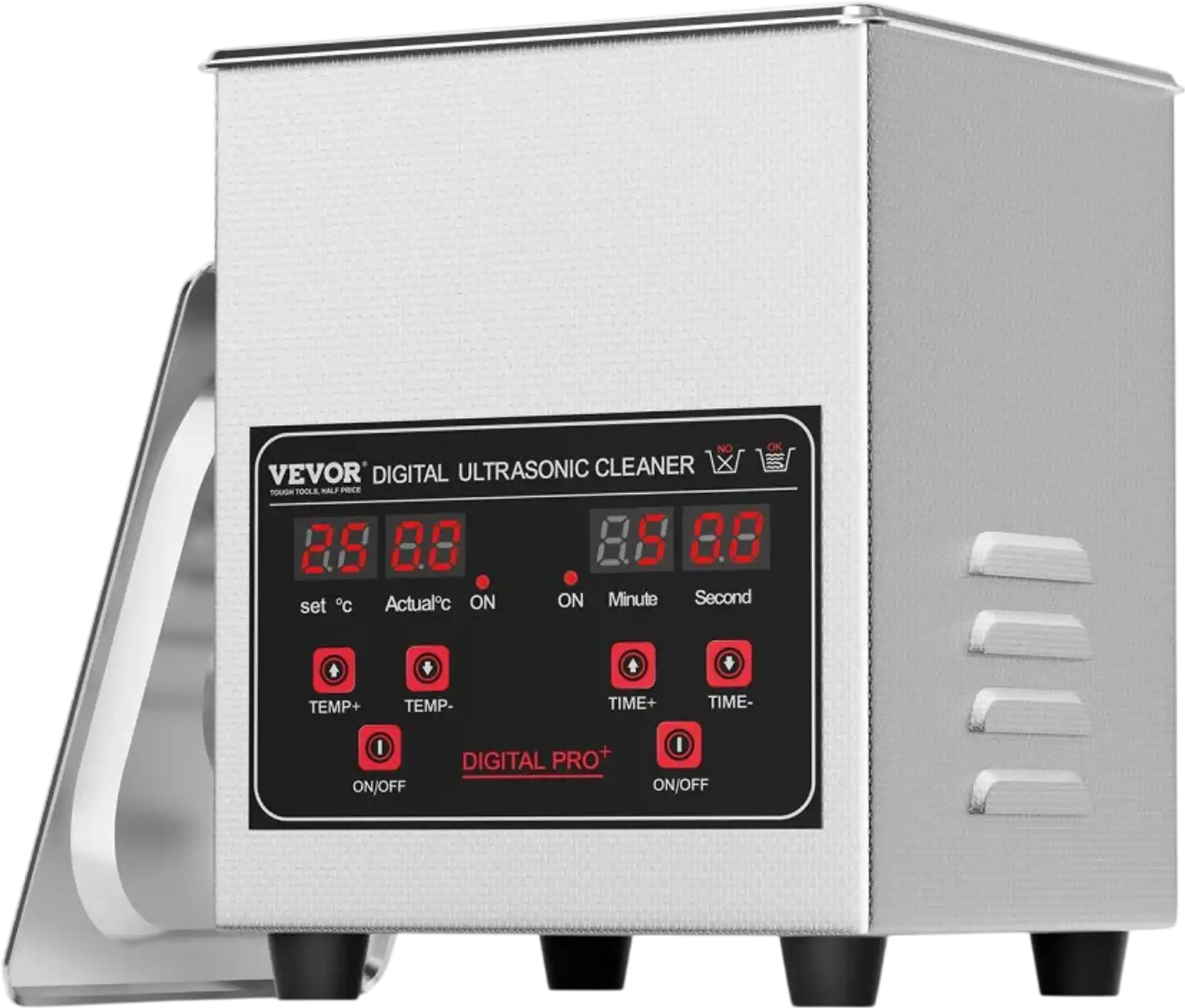 Vevor Ultrasonic Cleaner 1.3L 40kHz Digital Cleaning Machine with Timer & Heater New