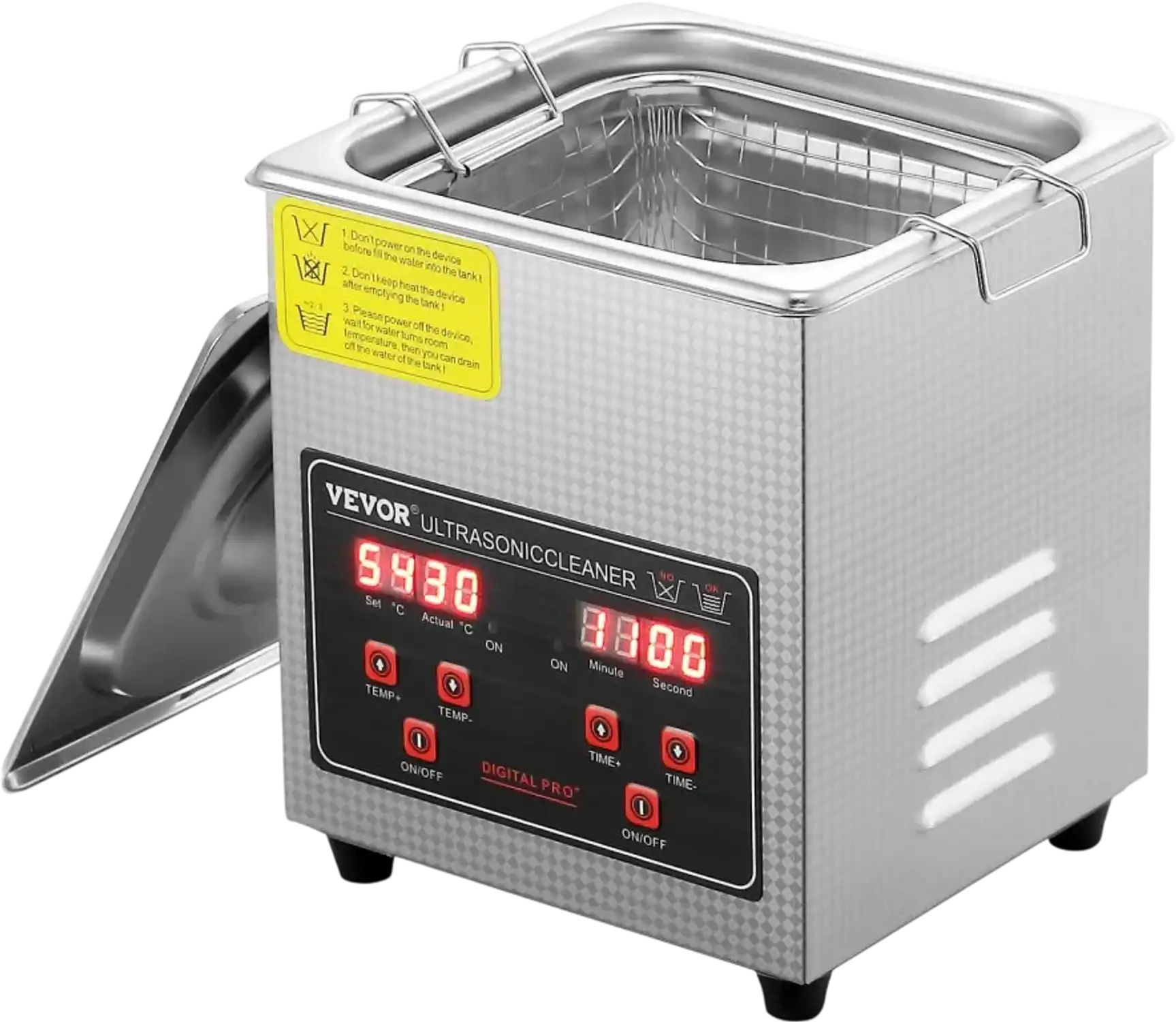 Vevor Ultrasonic Cleaner 2L Digital Timer & Heater Stainless Steel Jewelry Cleaning Machine New