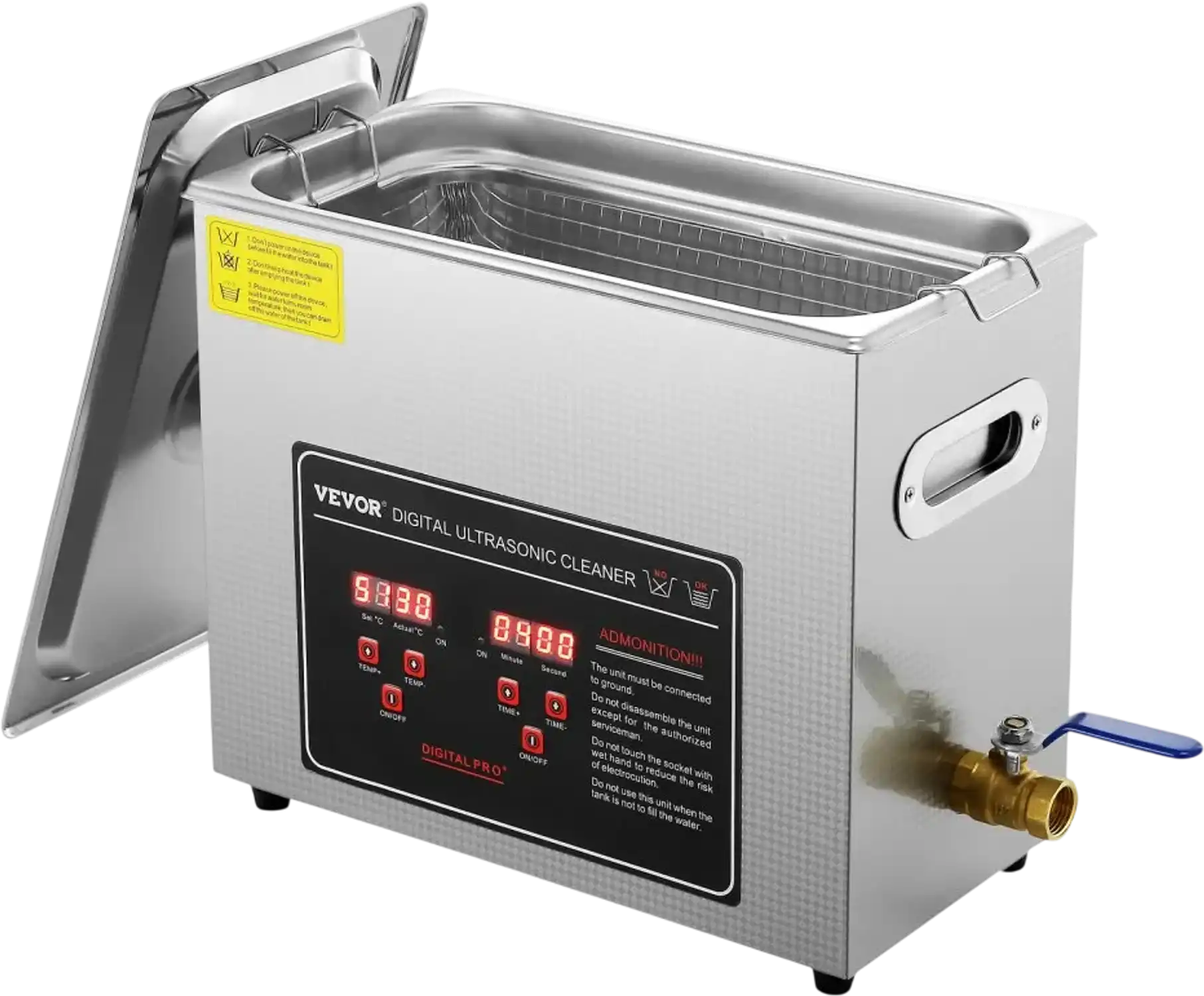 Vevor Ultrasonic Cleaner 6L Digital Timer & Heater Stainless Steel Jewelry Cleaning Machine New