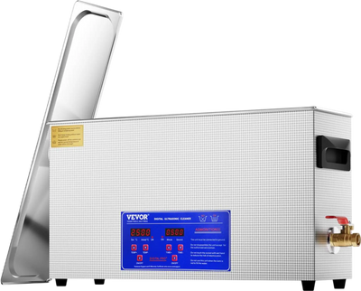 VEVOR 10L Ultrasonic Gun Cleaner, 300W Professional Ultra Sonic Cleaning Machine with Timer & Heater, 40kHz Digital Ultrasonic Cleaner with Basket for Gun Parts, Bullets, Military Supplies