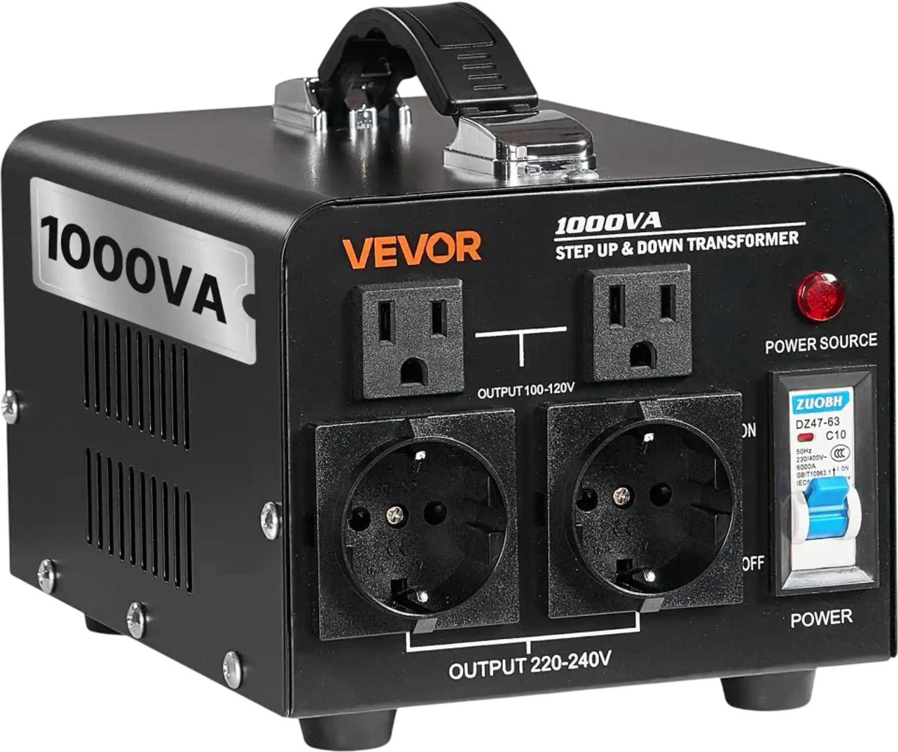 Vevor Voltage Converter Transformer 1000VA Step Up/Down 110V to 220V New