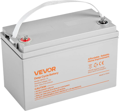 Vevor Deep Cycle Battery 12V 75Ah Lead Acid AGM Technology New