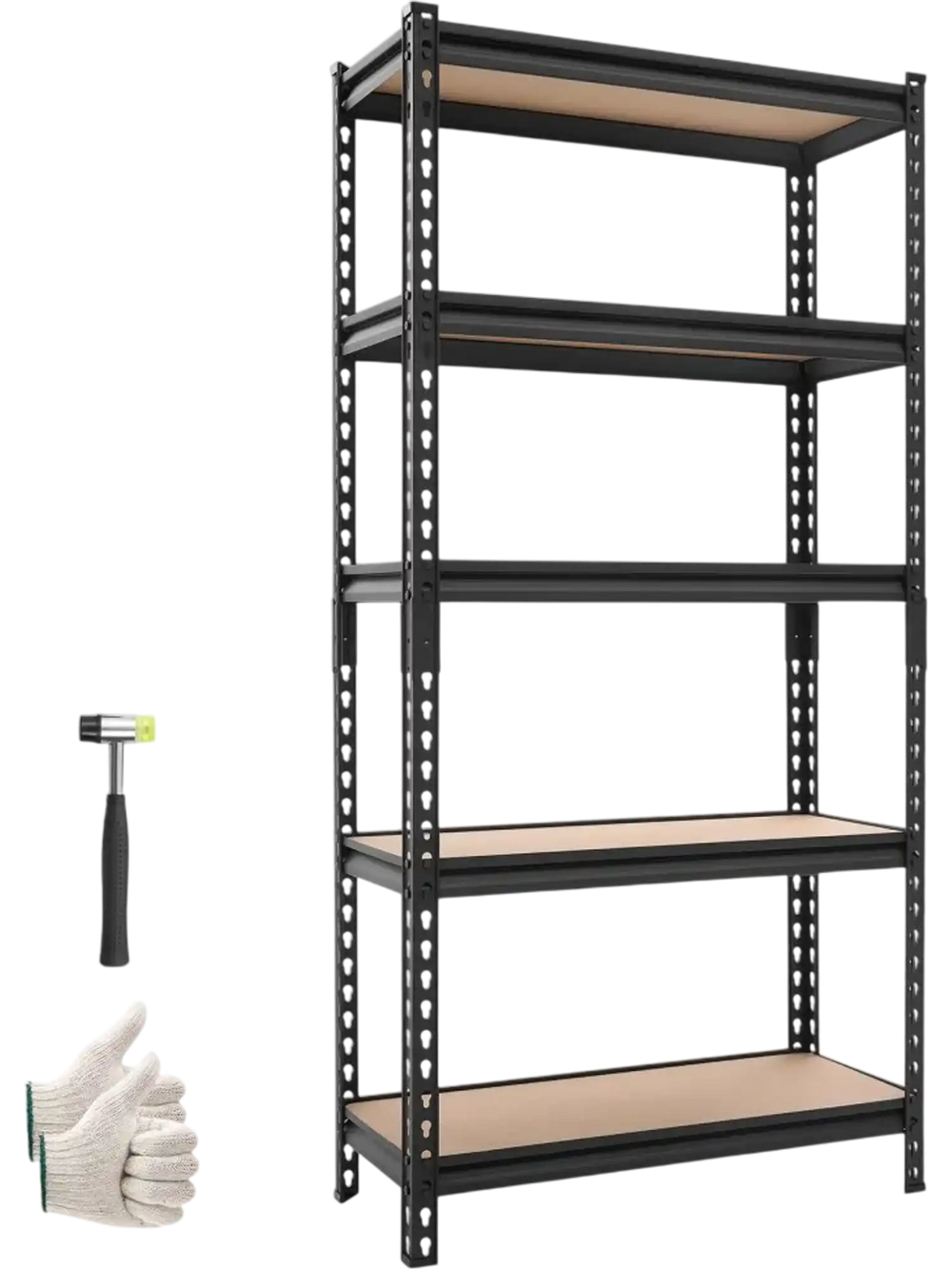 VEVOR Storage Shelves, 5-Tier Adjustable, 2000 lbs Capacity, Heavy Duty Garage Storage Shelving Unit, Metal Utility Rack Shelf, for Kitchen Pantry Basement Bathroom, 29.88" W x 12.17" D x 59.84" H