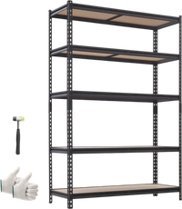 VEVOR Storage Shelves, 5-Tier Adjustable, 2000 lbs Capacity, Heavy Duty Garage Storage Shelving Unit, Metal Utility Rack Shelf, for Garage Warehouse Basement Kitchen, 48.35