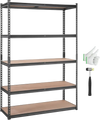 VEVOR Storage Shelving Unit, 5-Tier Adjustable, 2000 lbs Capacity, Heavy Duty Garage Shelves Metal Organizer Utility Rack, Black, 18" D x 48" W x 72" H for Kitchen Pantry Basement Bathroom Laundry