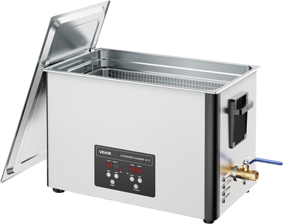 VEVOR 30L Ultrasonic Cleaner, Professional Ultrasonic Cleaner Machine with Cleaning Basket & Digital Display, 480W Stainless Steel 40kHz Industrial Cleaning Machine for Parts, Carburetors, Instruments