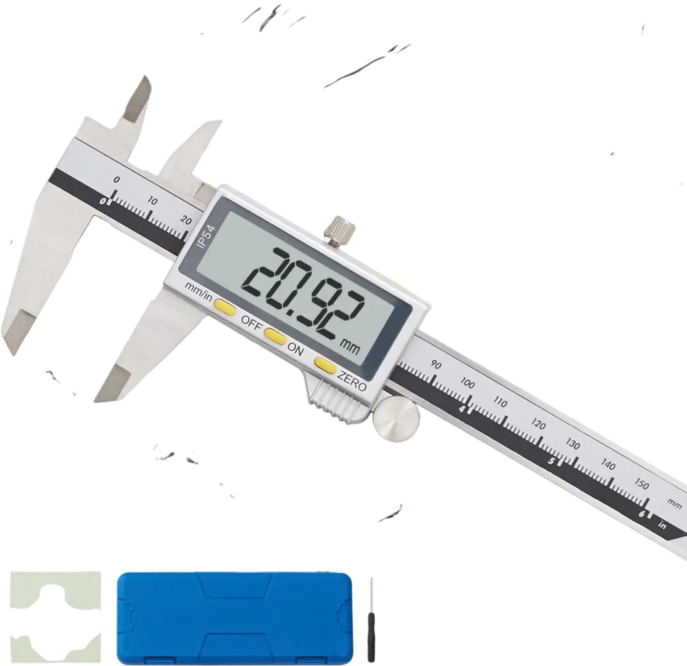 VEVOR Digital Caliper, Calipers Measuring Tool 0-6", Electronic Micrometer Caliper with Large LCD Screen, IP54 Waterproof & 4 Measurement Modes, Inch and Millimeter Conversion, Two Batteries Included