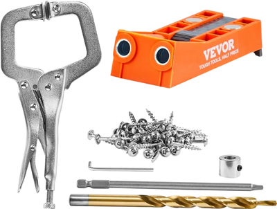 VEVOR Pocket Hole Jig, 56 Pcs Mini Jig Pocket Hole System with 9