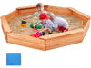 VEVOR Wooden Sandbox with Cover, 75.6 x 75.6 x 9.1 in Octagonal Sand Box, Sand Pit with 4 Seating and Bottom Liner, Kids Sandbox for Outdoor Backyard, Beach, Park, Gift for Boys Girls Ages 3-12