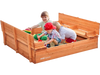 VEVOR Wooden Sandbox, 52.4 x 47.2 x 16.9 in Sand Box, Sand Pit with Foldable Bench Seats and Bottom Liner, Natural Wood Kids Sandbox for Outdoor Backyard, Beach, Park, Gift for Boys Girls Ages 3-12
