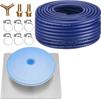 VEVOR Pond Aerator Air Diffuser & 3/8 in Self Sinking Aeration Hose Kit, 8in Silicone Lake Aeration Diffuser with 100ft Flexible Pond Aerator Hose Kit for Ponds Lakes Water Gardens