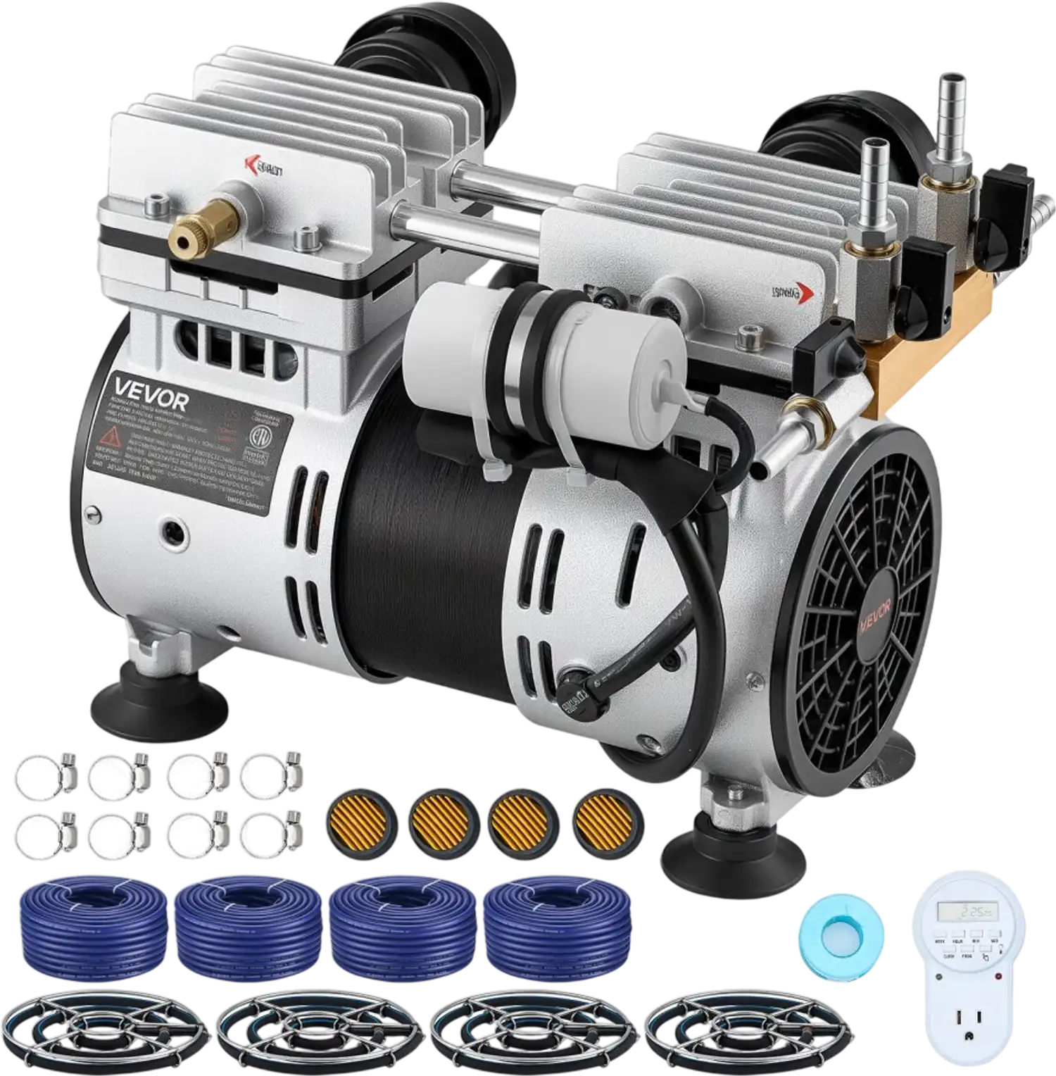 Vevor Pond Aerator Aeration System for Lakes up to 3 Acres with 1 HP Compressor & 4 Diffusers New