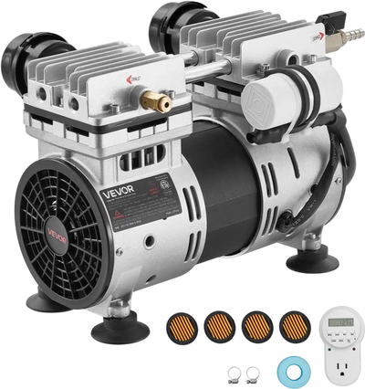VEVOR Pond Aerator, 6.7CFM 1 HP Air Compressor, Lake Aerator for Ponds up to 3 Acres, Overheat Protection & Anti-Backflow Valve, 745W Powerful Motor, Pond Aeration Pump for Water Oxygen Circulation