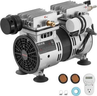 VEVOR Pond Aerator,5.2CFM 3/4 HP Air Compressor, Lake Aerator for Ponds up to 3 Acres, Overheat Protection & Anti-Backflow Valve, 550W Powerful Motor, Pond Aeration Pump for Water Oxygen Circulation