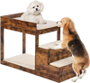 VEVOR Pet Bunk Bed with Stairs, Dog/Cat Window Perch for High Beds and Couches, Medium Multi-Level 3 Step Dog Seat Platform Sleeper Couch, Practical for Modern Homes (Rustic Brown)
