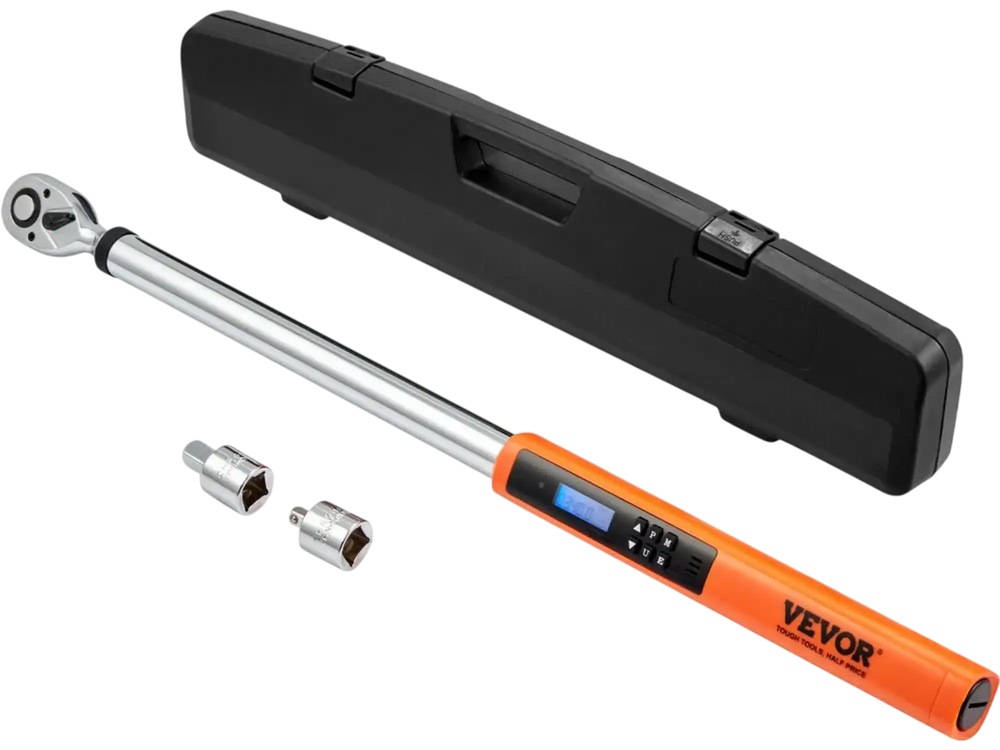 VEVOR Digital Torque Wrench, 1/2" Drive Electronic Torque Wrench, Torque Wrench Kit 25-250ft.lb/34-340n.m Torque Range Accurate to ±2%, 3-Mode Adjustable Torque Wrench Set with LED Buzzer Calibration