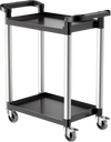 VEVOR Utility Cart, 300 lbs Load Capacity, 2-tier Utility Plastic Cart with 360° Swivel Wheels (2 with Brakes), 24.4 x 16.1-inch Food Service Cart for Warehouse, Office, Home, Restaurant, Kitchen