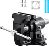 VEVOR Heavy Duty Bench Vise, 5.5" Jaw Width, Double Swivel Rotating Multi-Purpose Bench Vise, with 360° Locking Swivel Base and Head, 2.76" Throat Depth, 5" Max Jaw Opening, for Drilling Pipe Cutting