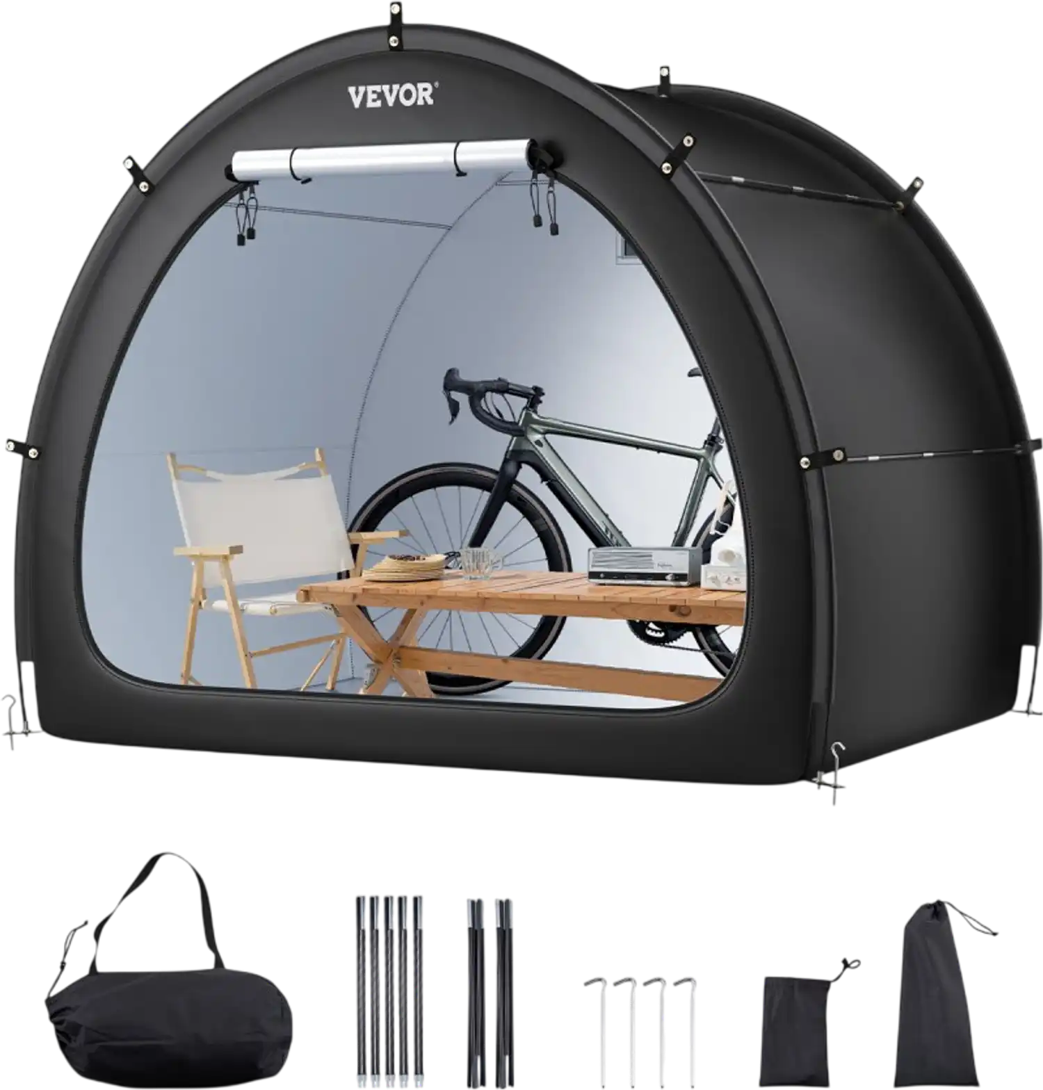 Vevor Bike Storage Tent Fan-Shaped Waterproof Shelter for 4-5 Bikes New