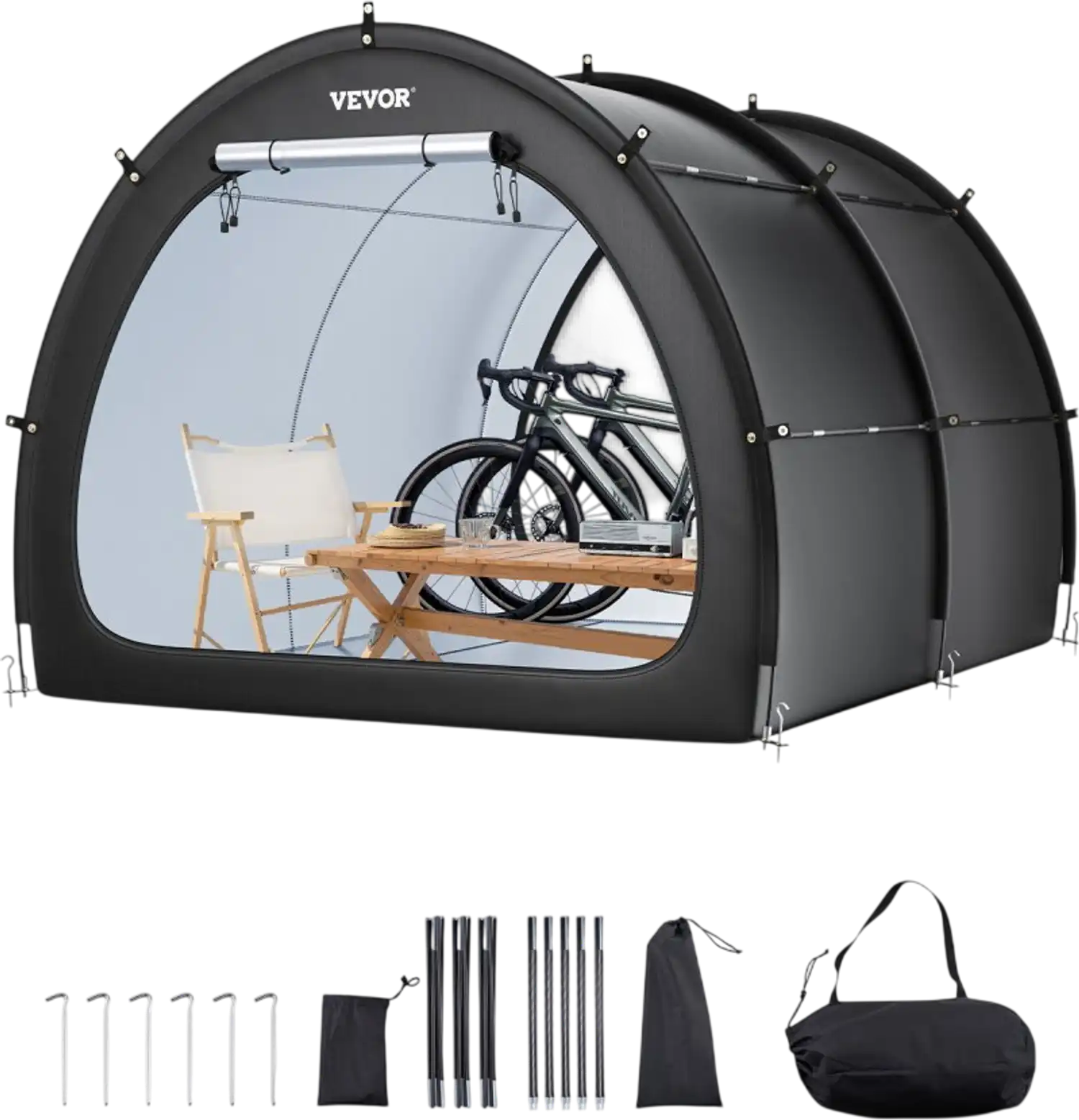 Vevor Bike Storage Tent Waterproof Fan-Shaped Shelter for 5+ Bikes New
