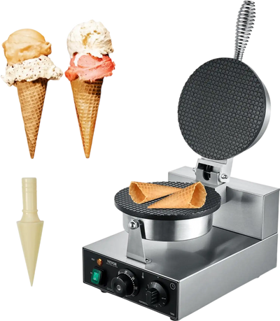 Vevor Waffle Cone Maker Commercial Electric Ice Cream Cone Machine 1230W New