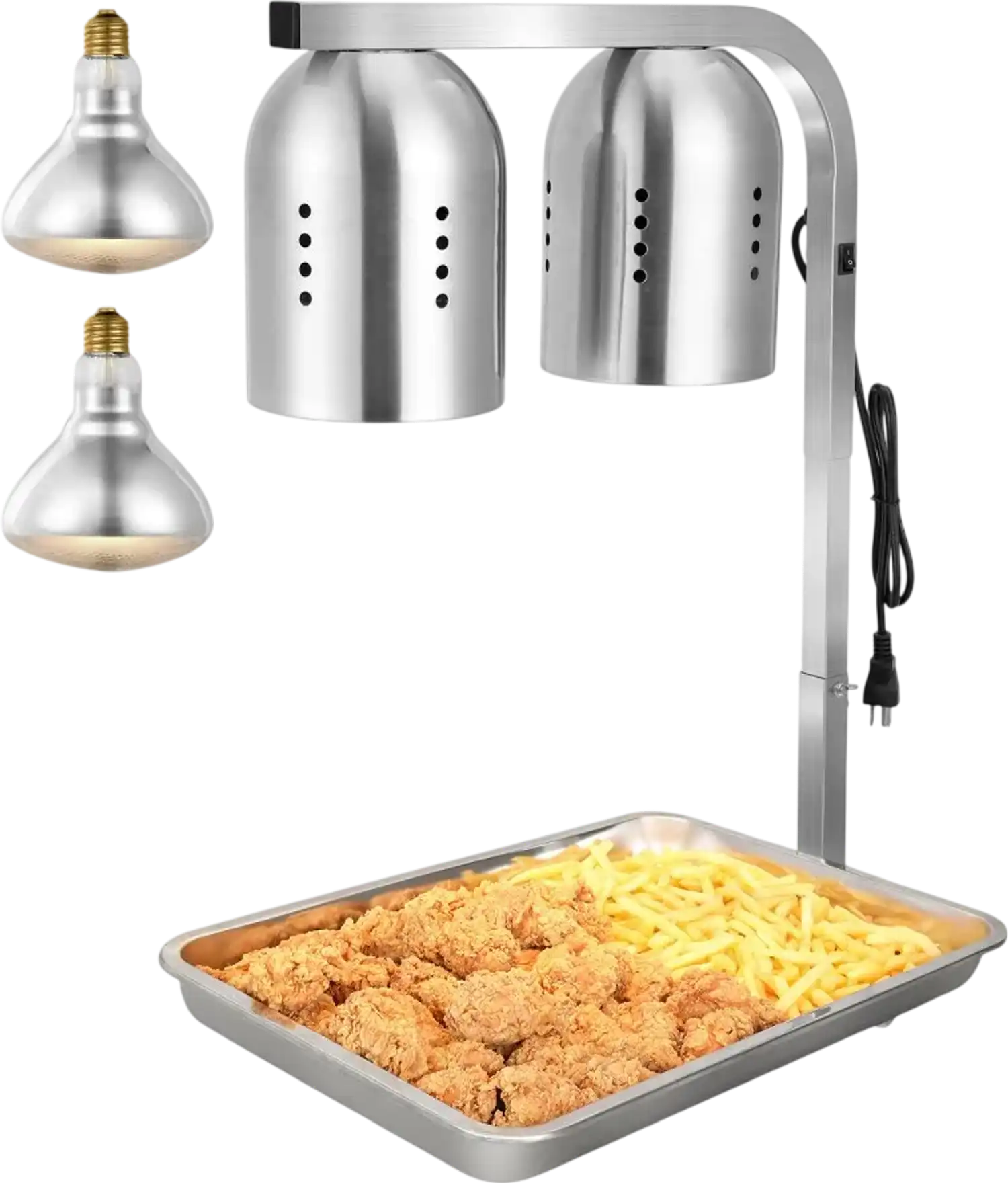 Vevor Food Heat Lamp Commercial 500W Stainless Steel Free-Standing Food Warmer New