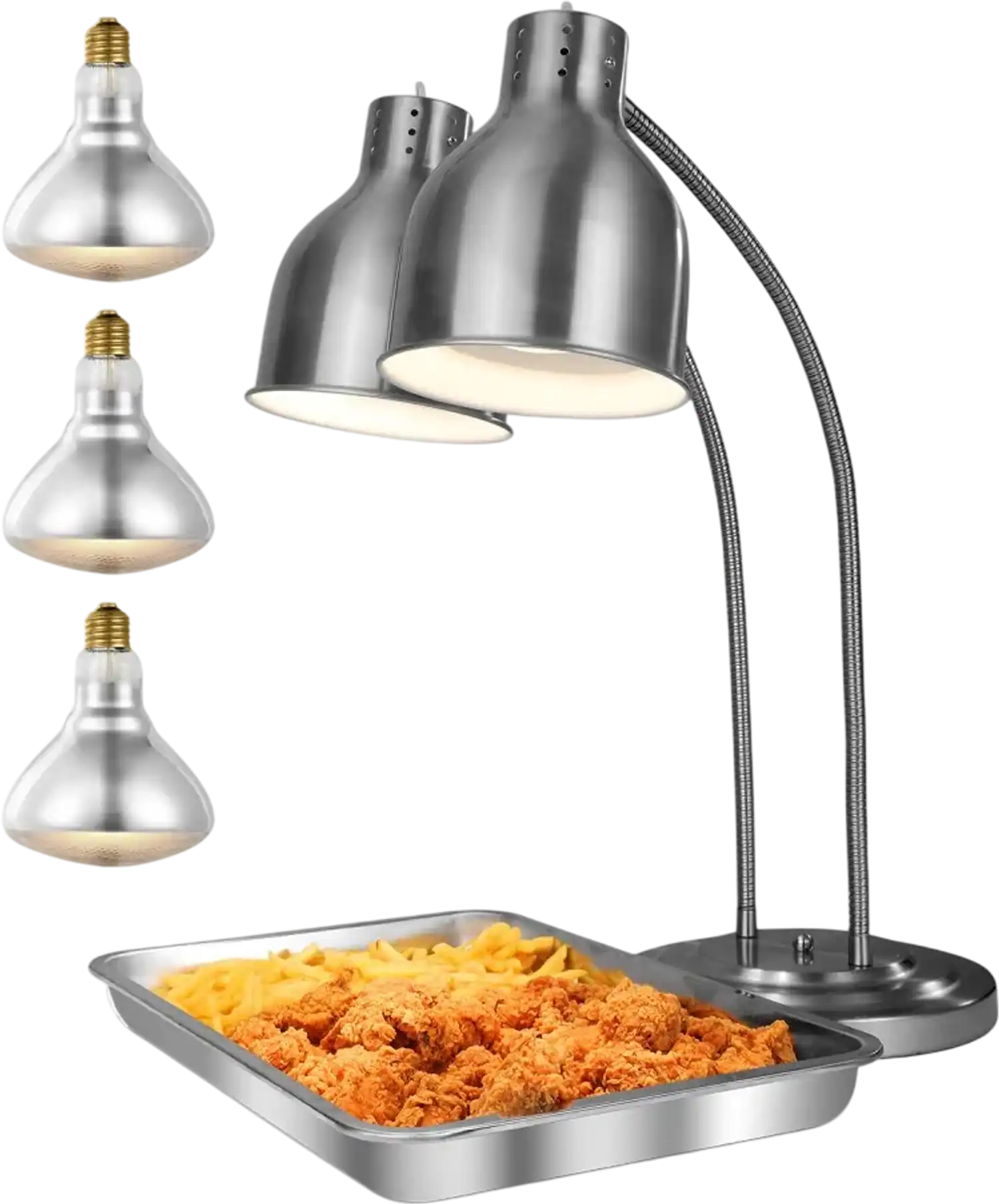 Vevor Food Heat Lamp 500W 2-Head Commercial Warmer New