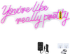 VEVOR You're Like Really Pretty Neon Sign, 23" x 21" Pink LED Neon Signs for Wall Decor, Large Lights Sign with Remote Control and Power Adapter, Used for Party, Wedding, Living Room, Office