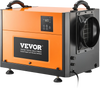 VEVOR 125 Pints Commercial Dehumidifier with Drain Hose, Portable Crawl Space Dehumidifiers for Basement Storage Room Industrial Grade, Auto Defrost/Drainage, Heavy-duty Galvanized Steel, LED Indicate