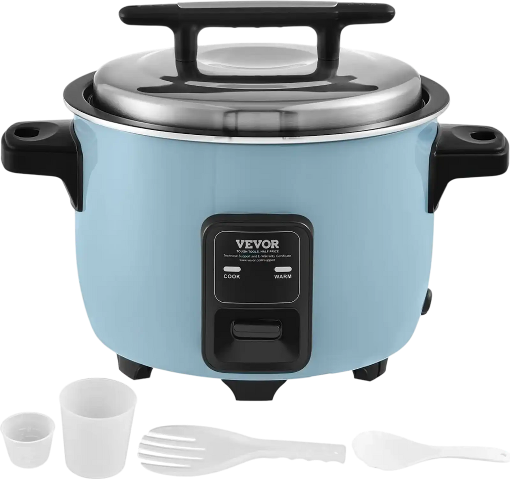VEVOR Commercial Rice Cooker, 40-Cup Rice Cooker, 8.45 Qt / 8 Liter Large Rice Cooker and Warmer with Nonstick Inner Pot, Fast Cooking and 24-Hour Keep Warm, with Rice Cup and Paddle, for Restaurant