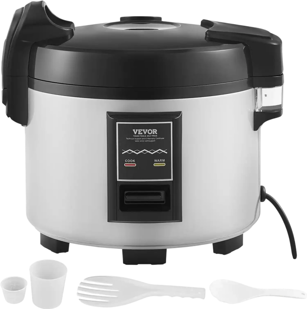 VEVOR Commercial Rice Cooker, 60-Cup Rice Cooker, 13.74 Qt / 13 Liter Large Rice Cooker and Warmer with Nonstick Inner Pot, Fast Cooking and 12-Hour Keep Warm, with Rice Cup and Paddle, for Restaurant