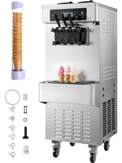 Vevor Commercial Ice Cream Machine 3-Flavor Soft Serve Maker New