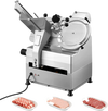 VEVOR Fully Automatic Meat Slicer, 180W + 370W Commercial Food-Slicer with 10" Carbon Steel Blade, Built-In Sharpener & 0-0.3" Adjustable Thickness for Frozen Meat, Ham, Baguett, Steak
