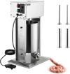 VEVOR Electric Sausage Stuffer 25 lbs Vertical Meat Maker Stainless Steel, for Commercial Use, Stepless Speed Control Meat Stuffer, Sausage Filler Kit, 4 Filling Tubes & Foot Pedal, ETL Approved