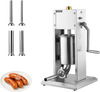 VEVOR Manual Sausage Stuffer 7 lbs/ 3L Vertical Meat Maker Stainless Steel, for Home Camping Outdoor Grill BBQ, Dual-Speed Meat Stuffer, Professional Heavy Duty Sausage Filler Kit, 4 Filling Tubes