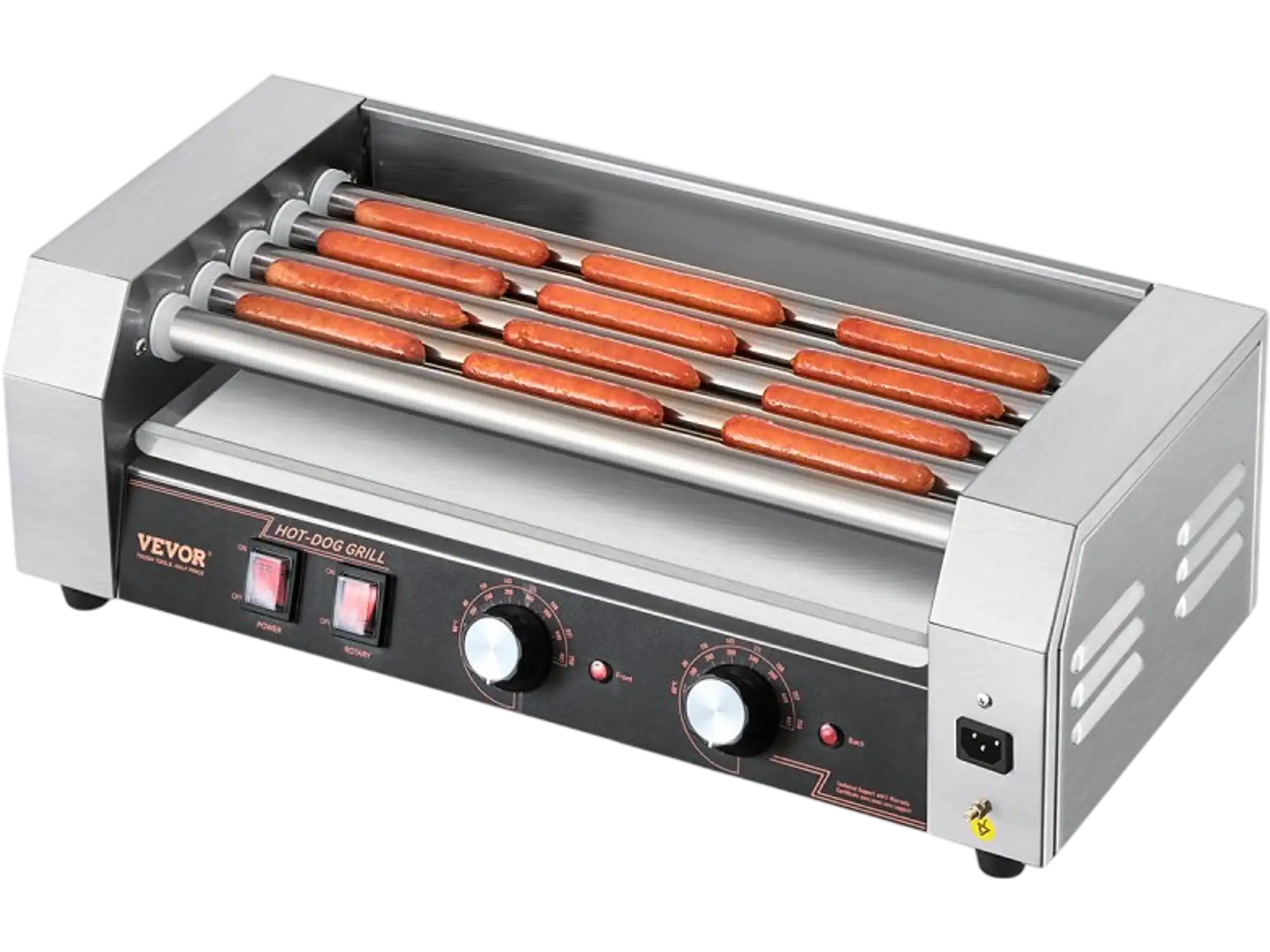 Vevor Hot Dog Roller 12 Hot Dog 5-Roller Stainless Steel Grill Cooker New