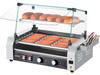 VEVOR Hot Dog Roller, 18 Hot Dog 7 Rollers, Stainless Steel Sausage Grill Cooker, 1050W Commercial Hot Dog Machine with Dual Temp Control, Cover, Side Storage Box, Removable Shelf & Oil Drip Tray